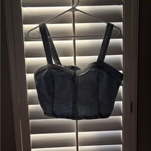 wild fable Faded Blue Denim Bustier Crop Top